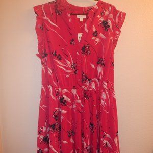 NWT 20W Plus Size Charter Club Flutter Sleeve Spring Floral Dress